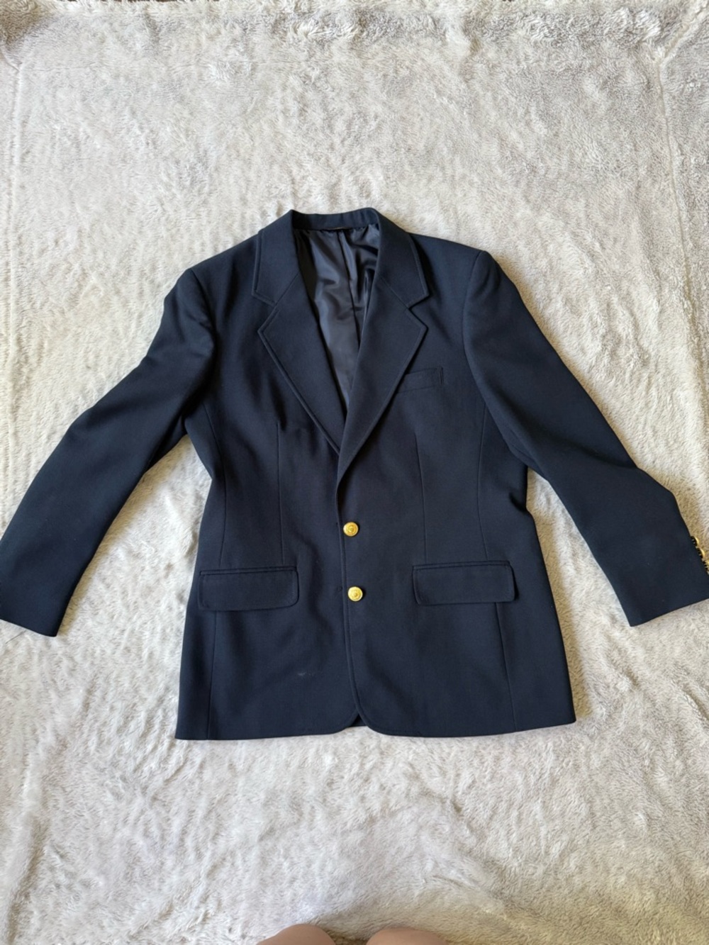 Classic Women's Navy Blazer with Gold Buttons